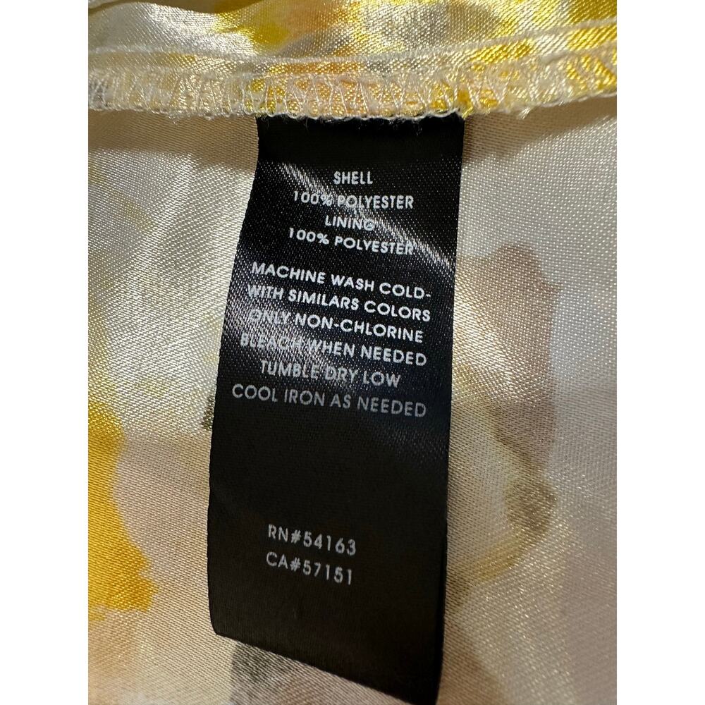 JH Floral Yellow & White Faux Wrap Tie Dress Sz 9 - Picture 6 of 9
